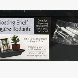 Black Floating Shelf with Hardware